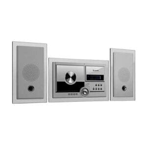 Auna Stereosonic Microsystem • Stereo System • Micro System • 2 x 10 Watts RMS Stereo Speakers • Front-Loading CD Player • FM Tuner • Bluetooth • USB Port • Incl. Remote Control • Dark White