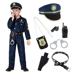 JOYIN Toy Deluxe Police Officer Costume and Role Play Kit for Kids Halloween Cosplay (Large)