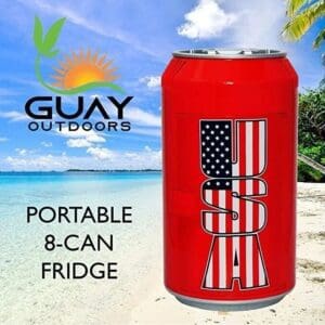 Guay Outdoor Portable Mini Fridge US Can Beverage Cooler - 8 Cans / 5 Liters - A