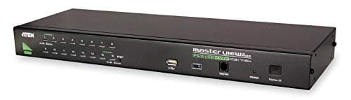 A black box with a green button and a white line