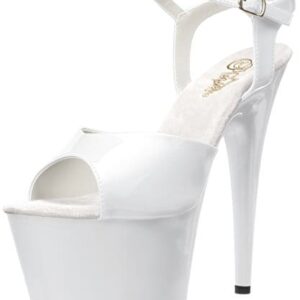 Pleaser Women's Adore-709/W/M Platform Sandal,White/White,11 M US