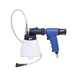 A blue spray gun with a white funnel.