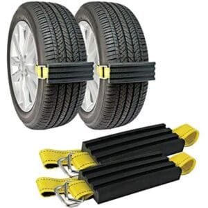 TRACGRABBER Tire Traction Device for Cars & Small SUVs, Set of 2 - Easy to Install Anti Skid Emergency Tire Straps to Get Unstuck from Snow, Mud, & Sand - A Snow Traction Mat or Tire Chain Alternative